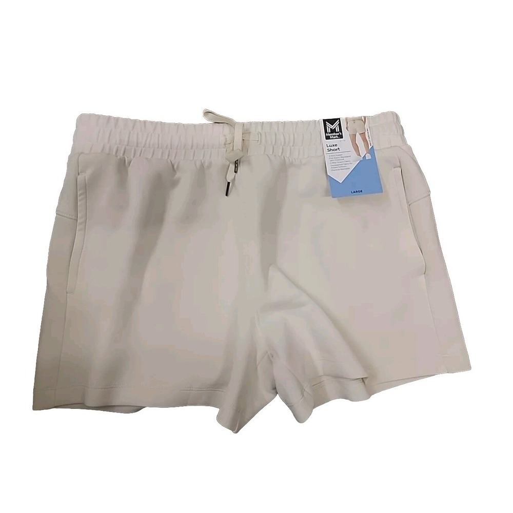 NWT Member's Mark Women's 4 Way Stretch Elastic Waistband Luxe Short Almond XXL